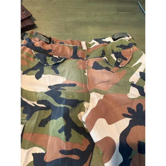 Vintage Woodland Camo Cargo Pants Military Surplus Tactical Utility Trousers - Picture 8 of 9